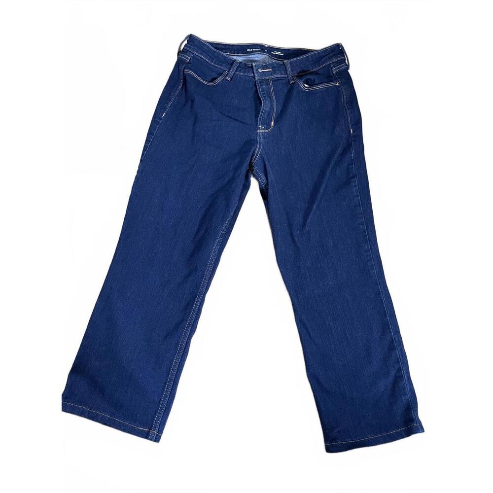 Old Navy Women's Straight Leg Jeans - Dark Blue